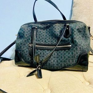 Coach 36675  Poppy East West Black Satchel Bag